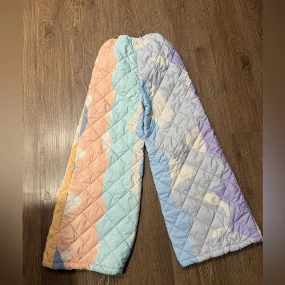 Oopscool - Road Quilted Unisex Pant Colorful Quilted Pant Size S NWT - Picture 5 of 6